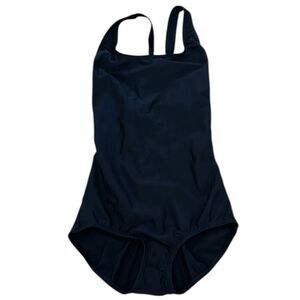 Speedo Women’s Modest Cut One Piece Swimsuit, Black, Size 6 Long, NWT